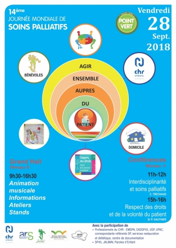 affiche journée soins palliatifs : le patient au coeur d'un dispositif hôpital ville bénévoles