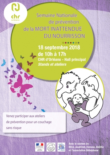 invitation à la journée de prévention MIN : apprendre à bien coucher bébé le 18 septembre